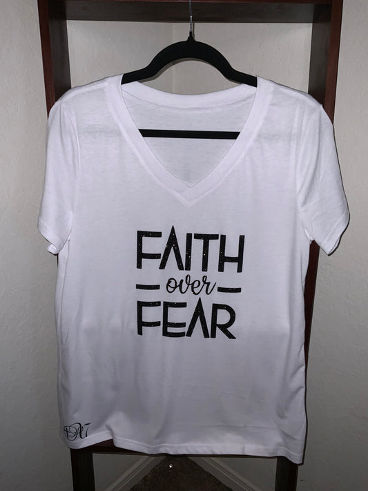 Women’s faith over fear V-neck